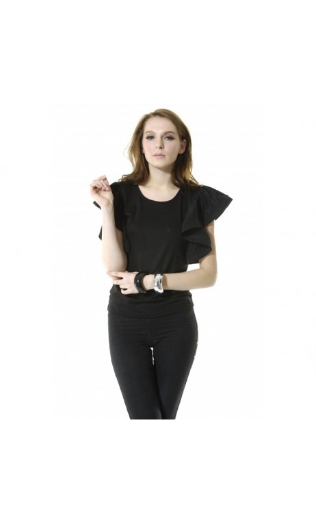 Bluză cu mâneci drapate